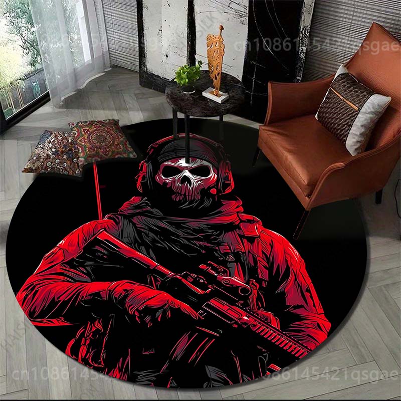 Home Textiles Images - سجادة دائرية مطبوعة بصورة جندي يرتدي
