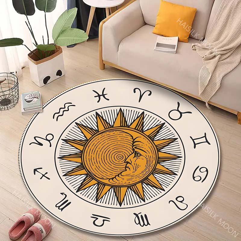 Home Textiles Images - سجادة دائرية مطبوعة عليها علامات الأبراج