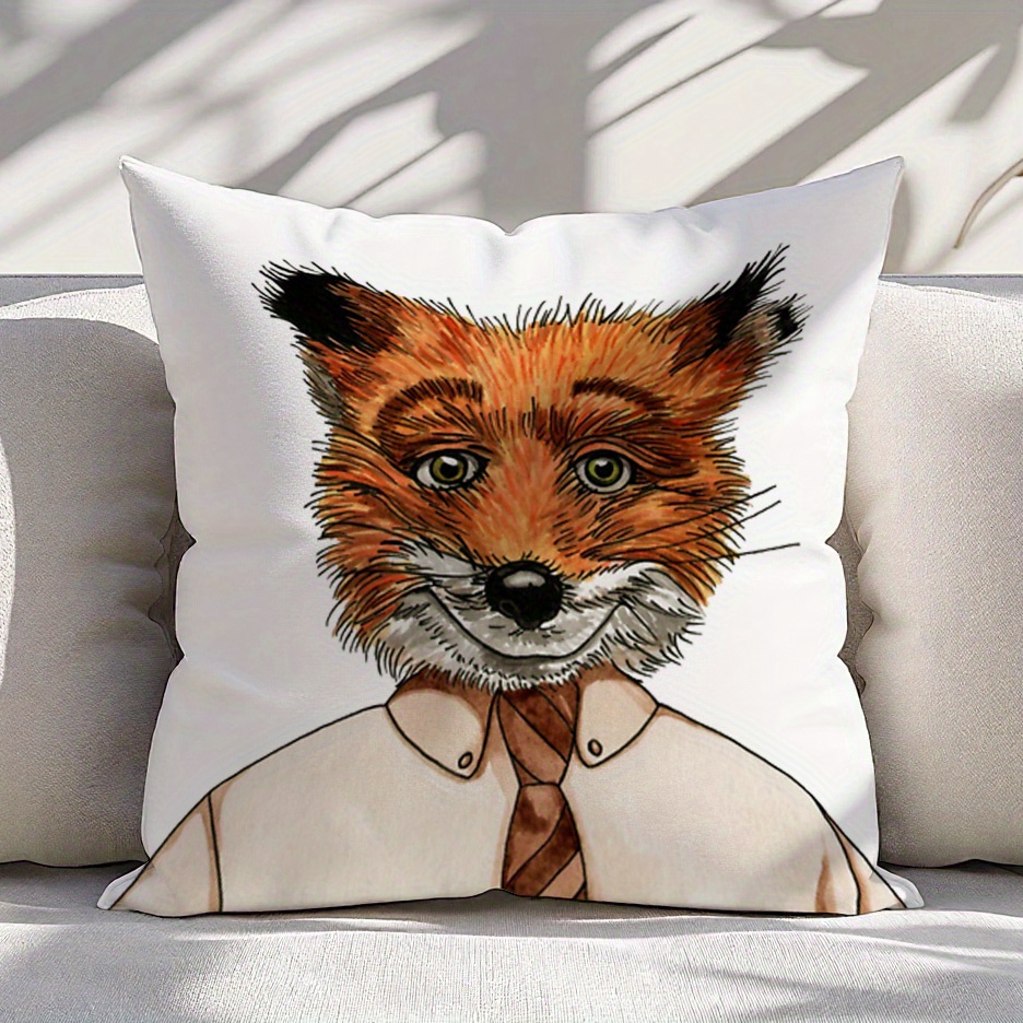 Pillow Insert 18X18 - غطاء وسادة مستر فوكس بتصميم الغابة