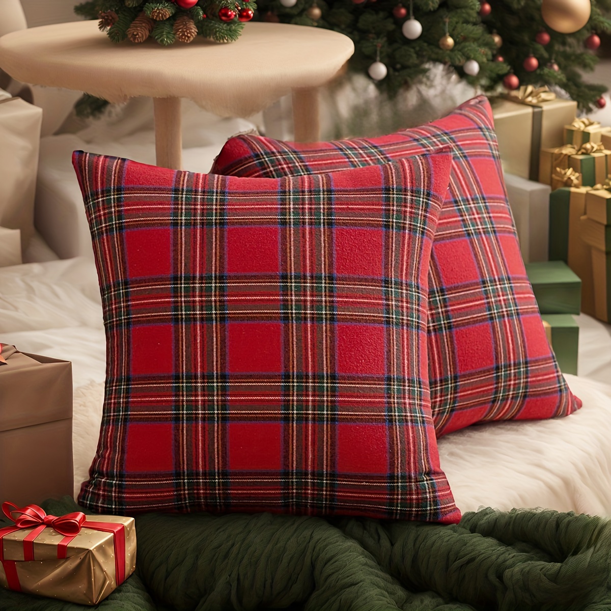 Pillow Insert 18X18 - 2 قطعة عيد الميلاد منقوشة وسادة