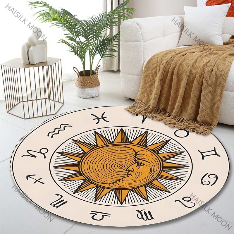 سجادة دائرية مطبوعة عليها علام - مراجعة Home Textiles Images وسعره